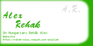 alex rehak business card